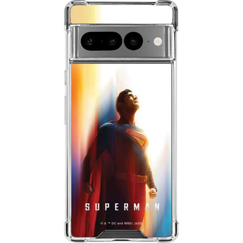 Superman 2025 Man of Steel Ascension Heroic Glow Google Pixel 7 Pro Clear Case
